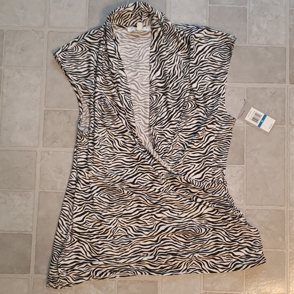 Chaus Tops - BOGO NWT Zebra Print Blouse XL
